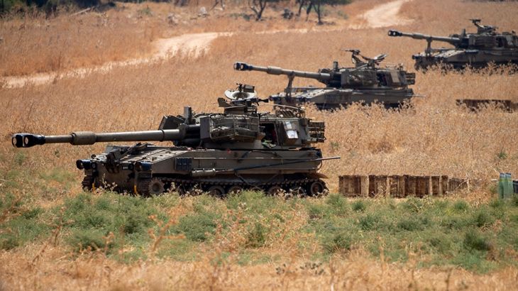 Israeli mobile artillery units placed in northern Israel near the border with Lebanon, Tuesday, July 28, 2020. Israeli security officials said soldiers exchanged fire with a "Hezbollah terror squad"