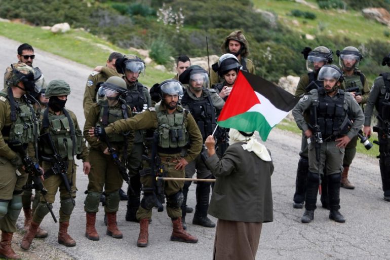 a Palestinian flag