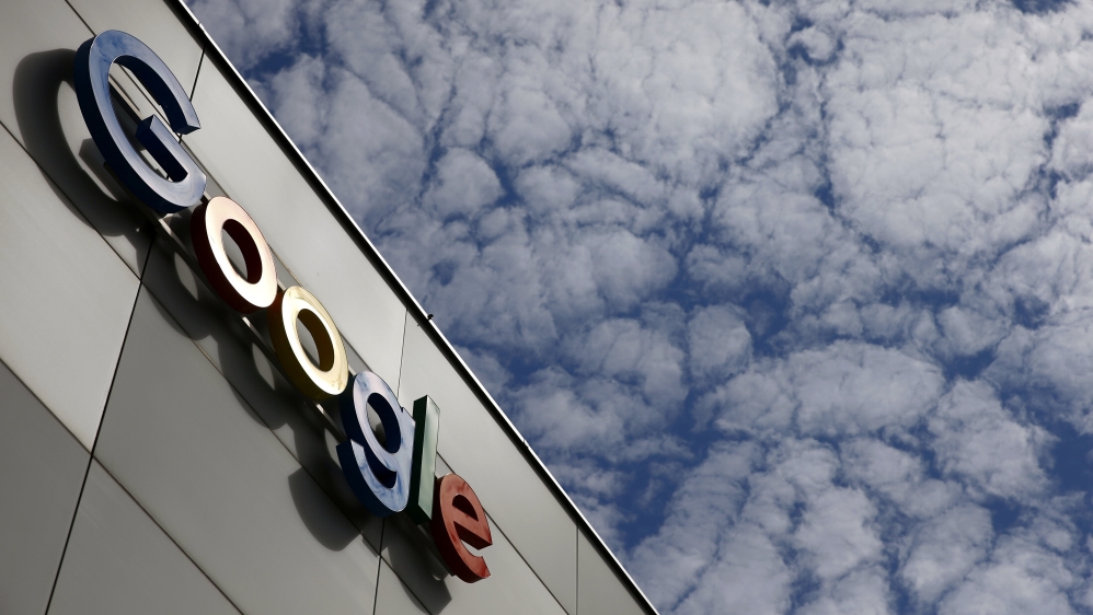 Logo of Google is seen at an office building in Zurich