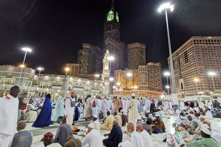 Muslims pray at the Grand Mosque during the annual Hajj pilgrimage in their holy city of Mecca