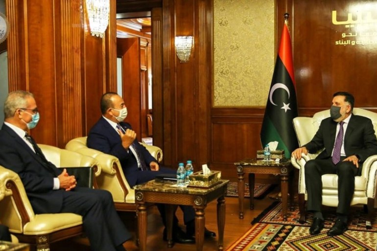 Libya''s internationally recognised Prime Minister Fayez al-Sarraj meets with Turkish Foreign Minister Cavusoglu and Malta''s Foreign and European Affairs Minister Bartolo in Tripoli