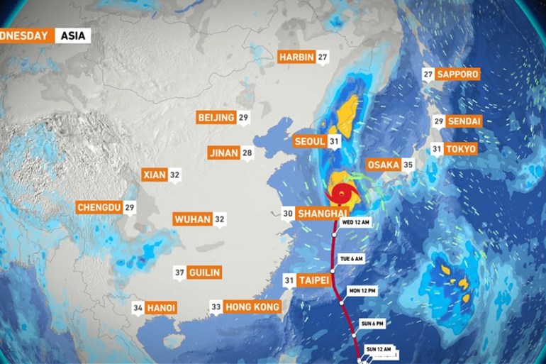 Typhoon Maysak strengthens as it heads towards South Korea