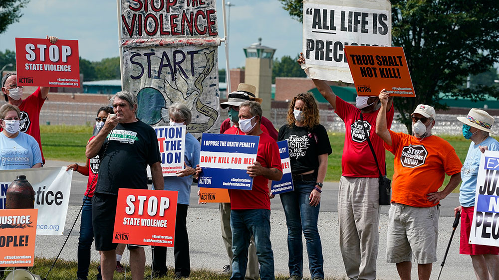 death row protesters Terre Haute