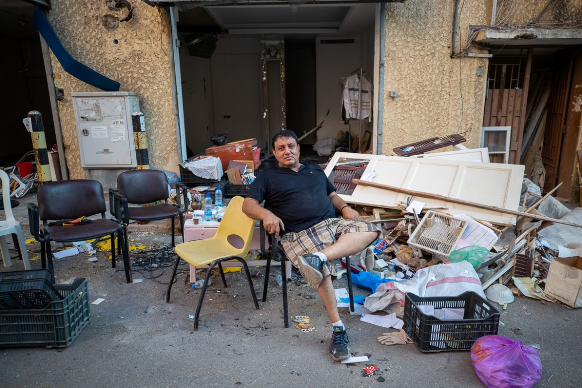 Fares Khalife, poses for a photograph outside his destroyed apartment and shop after Tuesday''s explosion in the seaport of Beirut, Lebanon, Thursday, Aug. 6, 2020. The gigantic explosion in Beirut on