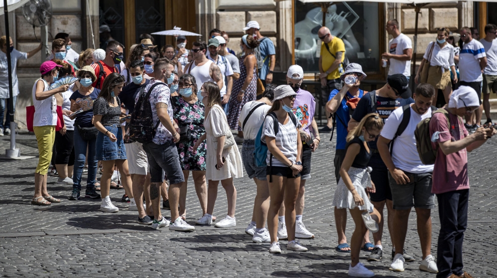 Tourists near Pantheon in Rome, Italy, 14 August 2020. EPA-EFE/MASSIMO PERCOSSI