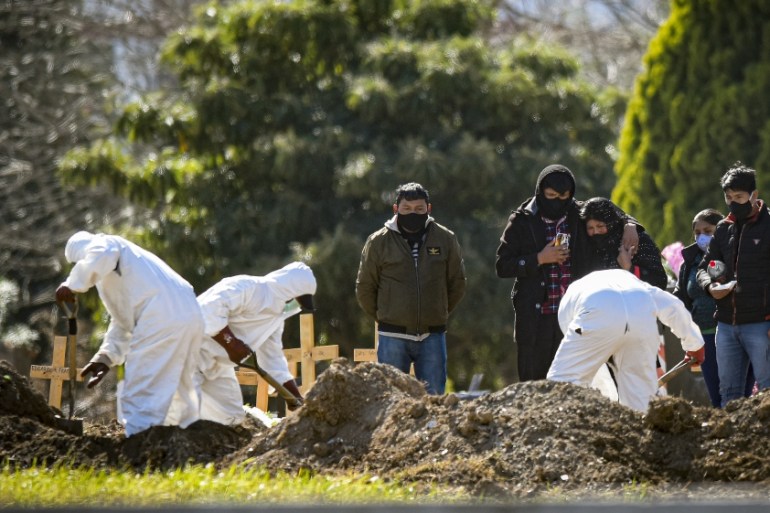 Coronavirus Victims Burials in Flores Cemetery