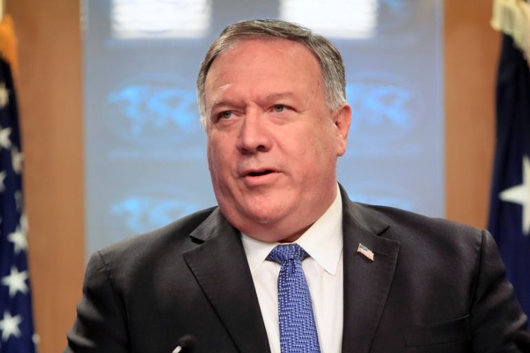 U.S. Secretary of State Pompeo attends a news conference in Washington