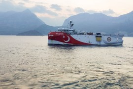 Turkish seismic research vessel Oruc Reis sails through Mediterranean after leaving a port in Antalya, Turkey, August 10, 2020. Turkish Ministry of Energy/Handout via REUTERS THIS IMAGE HAS BEEN SUPPL
