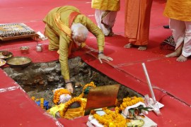 Modi Ayodhya groundbreaking AP photo
