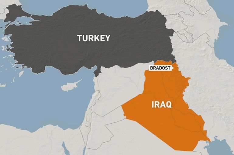 Iraq/Turkey/bradost map
