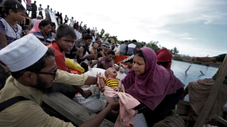 Newly arrived Rohingya refugees