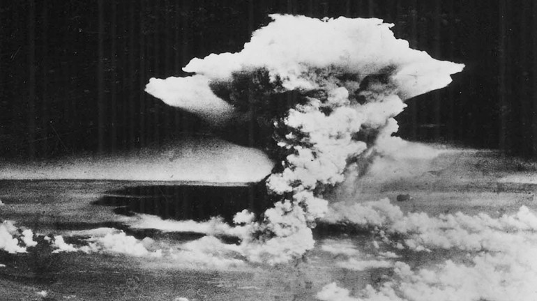 FILE - In this Aug. 6, 1945 file photo released by the U.S. Army, a mushroom cloud billows about one hour after a nuclear bomb was detonated above Hiroshima, Japan. A contentious debate over nuclear p