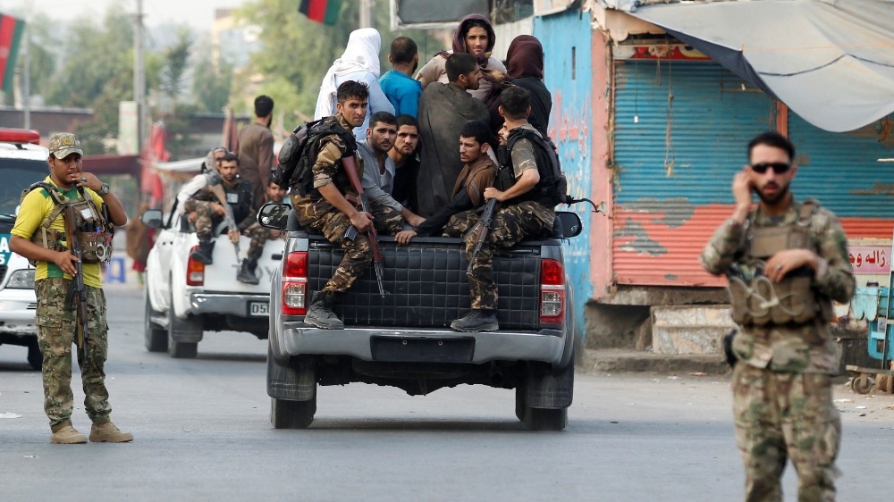 Afghan security forces transport detained prisoners, Jalalabad