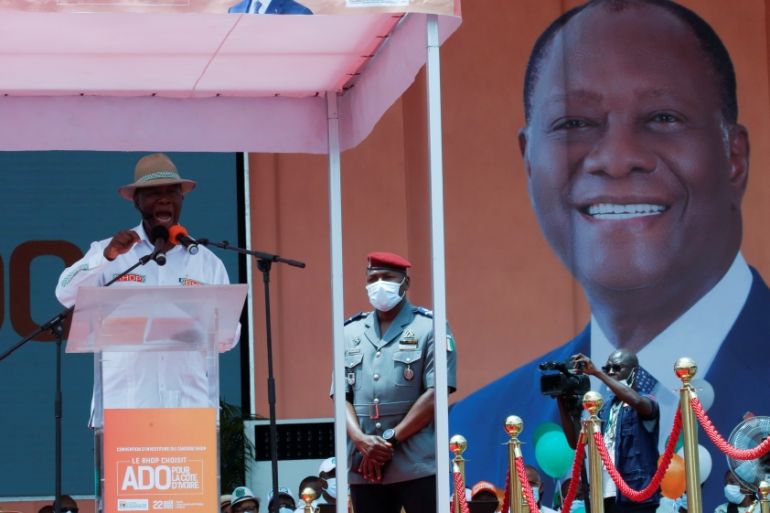 Ivory Coast President Alassane Ouattara officially nominated to stand for third term in Abidjan