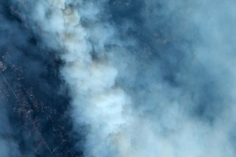 California wildfire smoke satellite