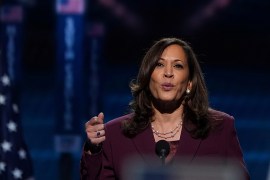 U.S. Senator Kamala Harris (D-CA) accepts the Democratic vice presidential nomination during an acceptance speech delivered for the largely virtual 2020 Democratic National Convention from the Chase C