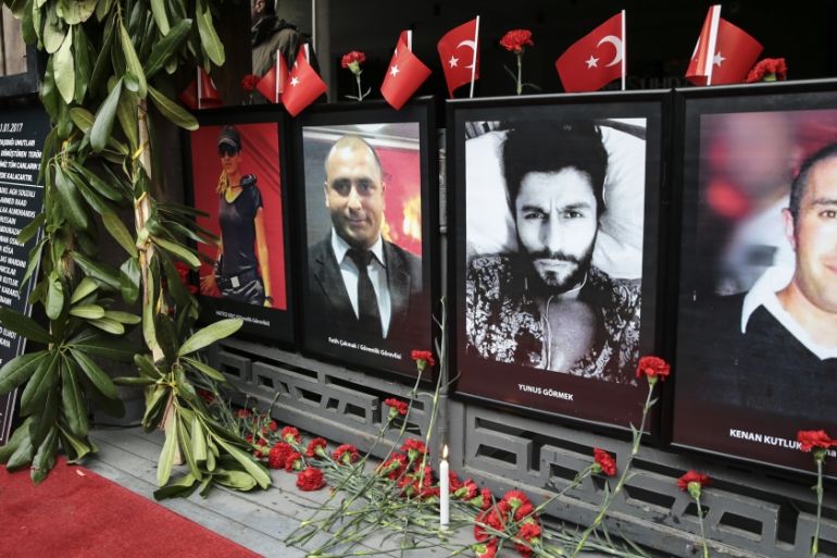 Commemoration of terror attack victims at Istanbul nightclub