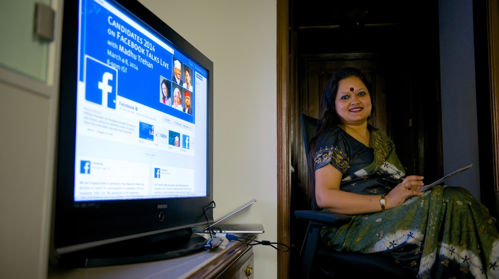 Ankhi Das, Public Policy Director, Facebook India and South & Central Asia, during an interview at her office on March 3, 2014 in New Delhi, India. (Photo by Priyanka Parashar/Mint via Getty Images)