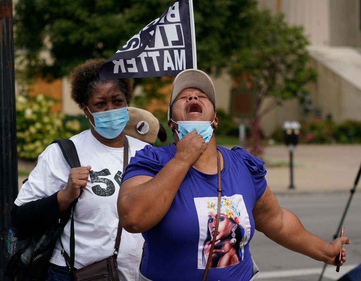 The lawyers for Taylor’s family and the protesters said the charges were not enough. “Make no mistake, we will keep fighting this fight in Breonna’s memory, and we will never stop saying her name,” the lawyers said in a statement. [Darron Cummings/AP Photo]