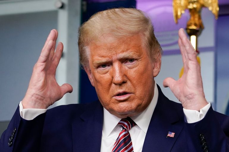 Donald Trump gestures