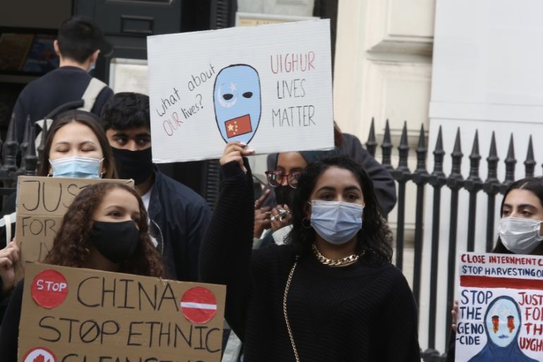 Demonstration in London against China’s persecution of Uighurs