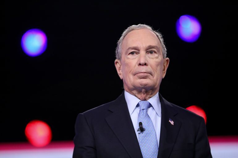 former Democratic presidential hopeful and former New York Mayor Mike Bloomberg arrives for the tenth Democratic primary debate of the 2020 presidential campaign season