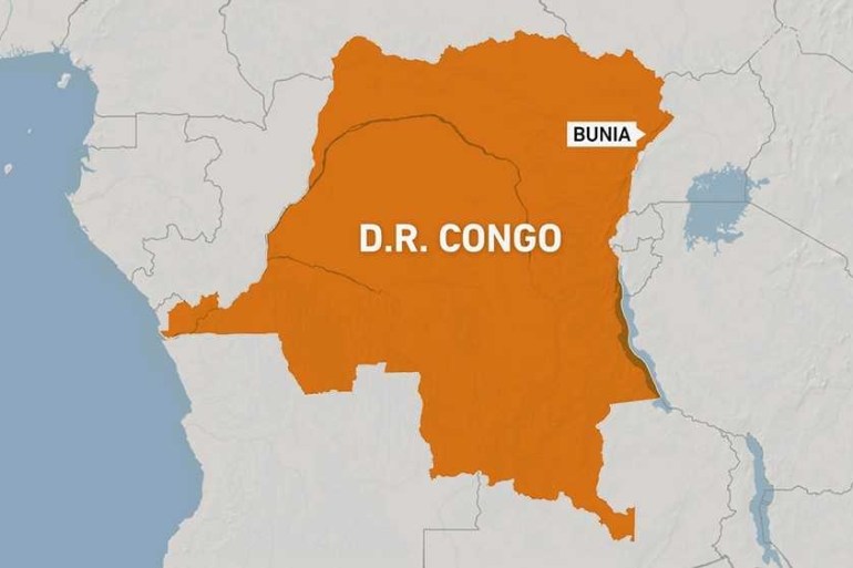 Bunia DRC map