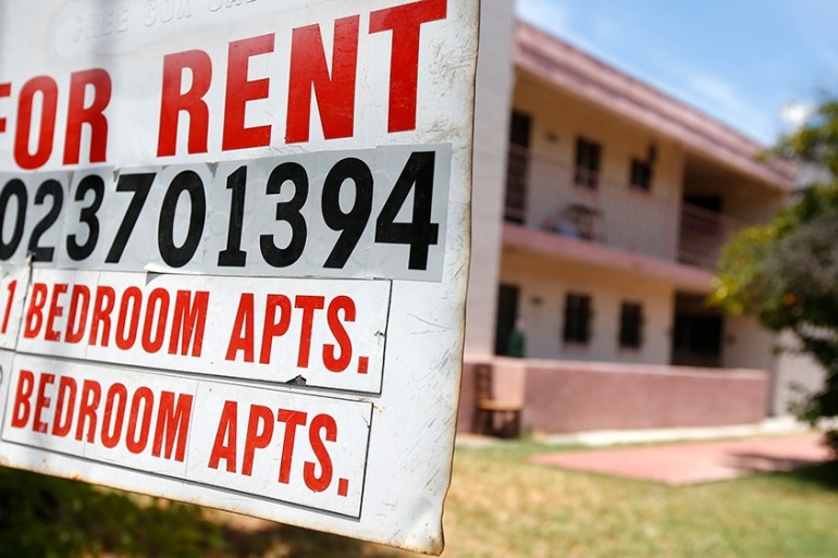 A rental sign is posted in front of an apartment complex Tuesday, July 14, 2020, in Phoenix. Housing advocacy groups have joined lawmakers lobbying Arizona Gov. Doug Ducey to extend his coronavirus-er