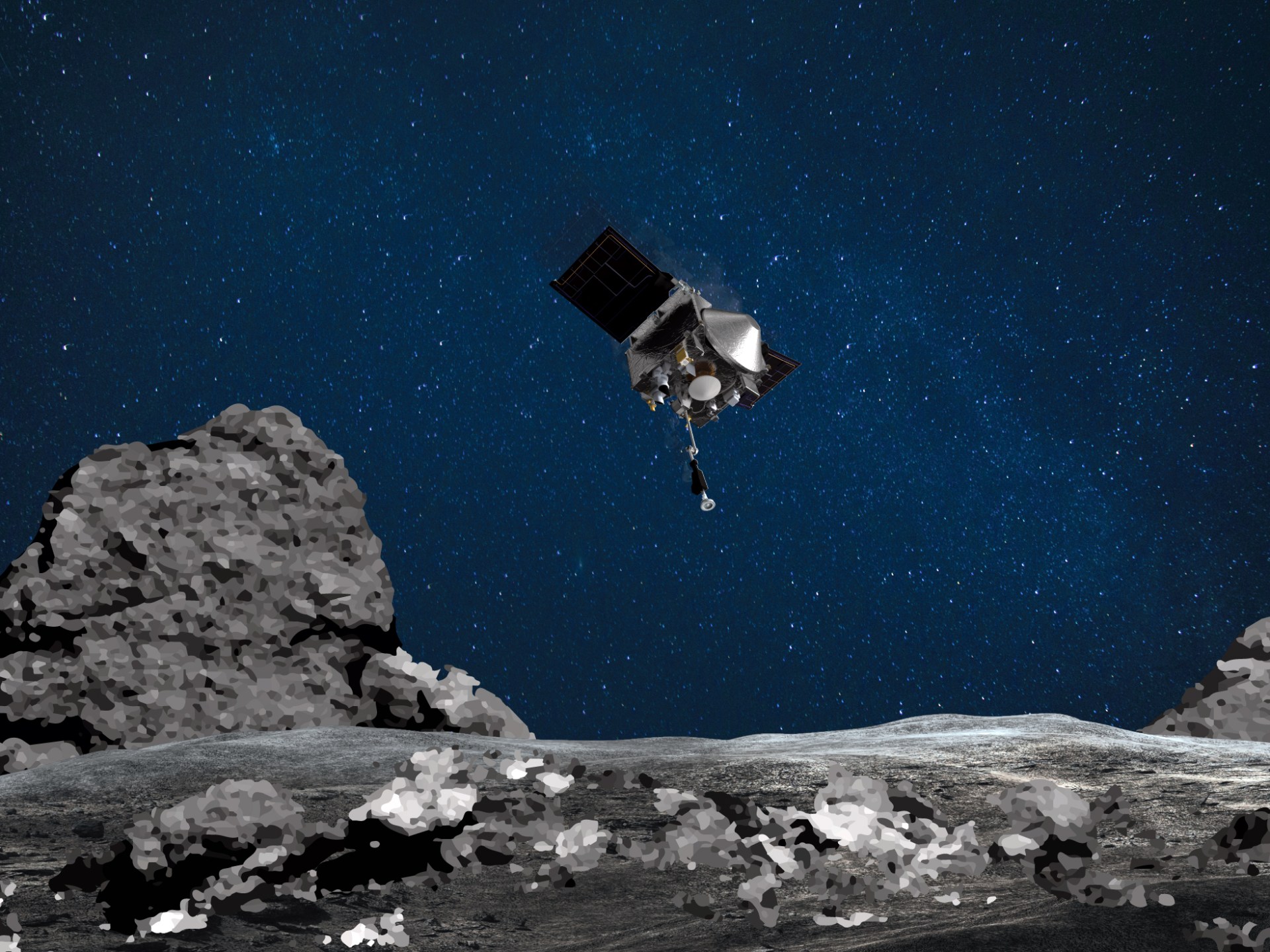 NASA atskleidžia pavyzdį, paimtą iš netoli Žemės esančio asteroido Bennu paviršiaus  Kosmoso naujienos