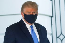 Donald Trump wearing a face mask