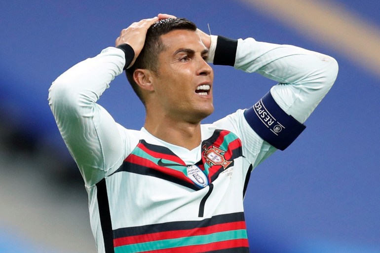 UEFA Nations League - League A - Group 3 - France v Portugal - Stade De France, Paris, France - October 11, 2020 Portugal's Cristiano Ronaldo reacts