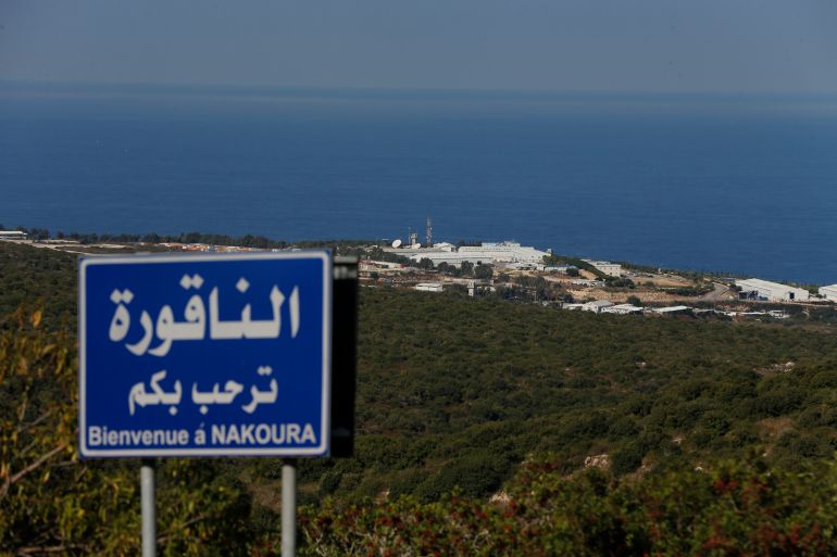 A general view shows a base of the UN peacekeeping force in the southern Lebanese border town of Naqoura, Lebanon