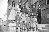 Members of a class of 12 Roma children segregated in a separate school in Beverly, Massachusetts on January 26, 1937 [File: AP/FOX]