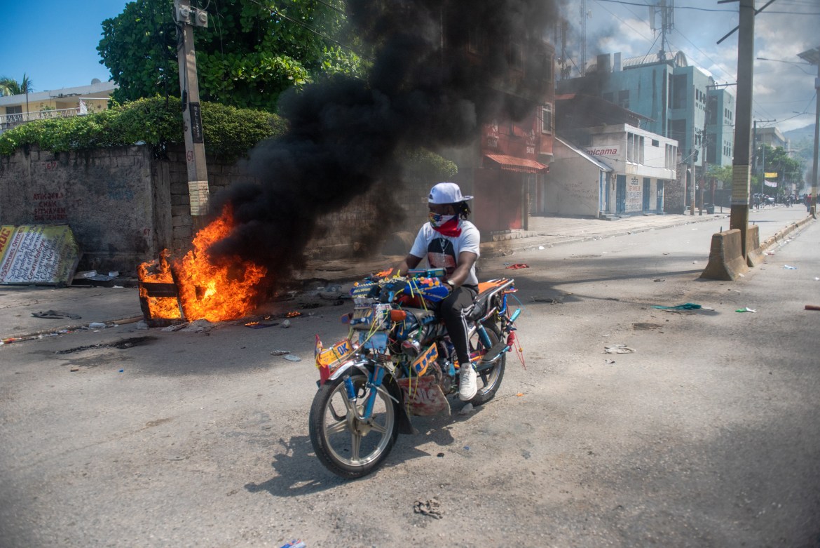 Hundreds took part in anti-government protests in Port-au-Prince. [Jean Marc Herve Abelard/EPA]