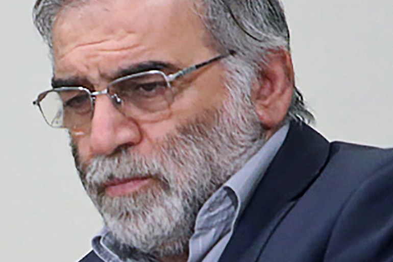 Prominent Iranian scientist Mohsen Fakhrizadeh is seen in Iran, in this undated photo [File: Official Khamenei Website/WANA (West Asia News Agency)/Handout/Reuters]