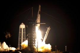 Axiom Space's first private crew will spend eight days at the International Space Station after travelling there via a SpaceX Dragon capsule launched from Cape Canaveral, Florida, the United States (AP Photo/John Raoux)