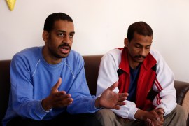 Accused ISIL members Alexanda Kotey and El Shafee Elsheikh sit next to each other during an interview