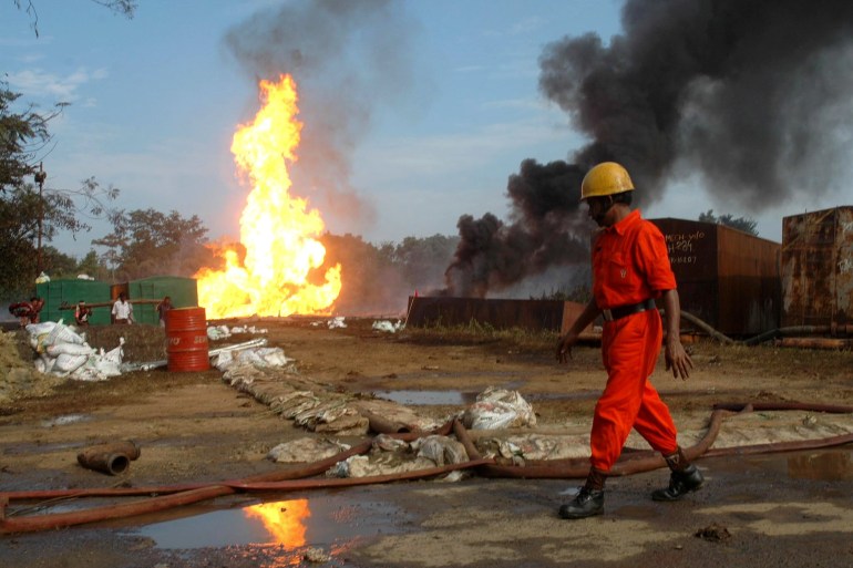 Assam oil fire, India