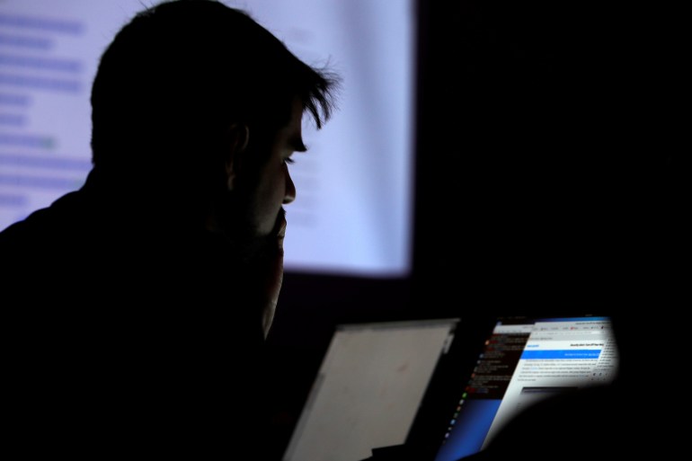A man takes part in a hacking contest