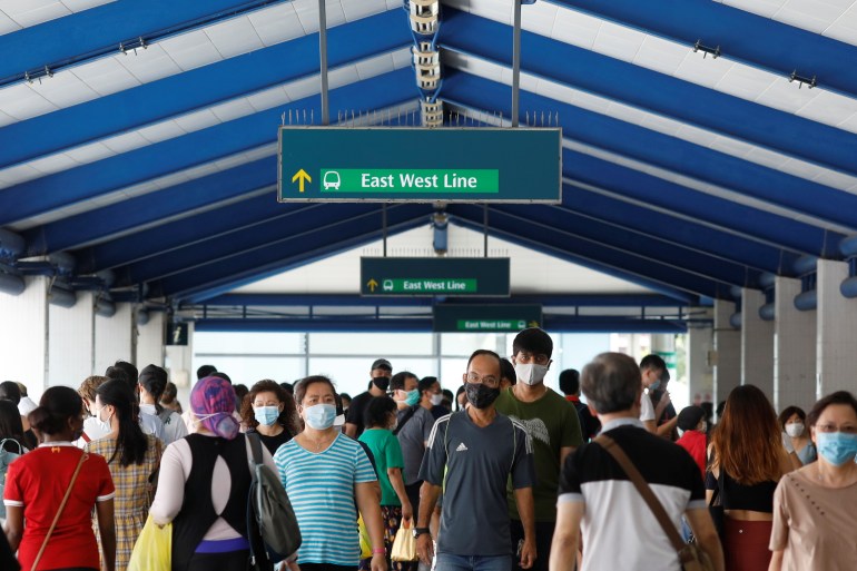 Singapore's health ministry said it has been conducting viral genomic sequencing for travellers with confirmed COVID-19 cases who arrived from Europe recently [Edgar Su/Reuters]