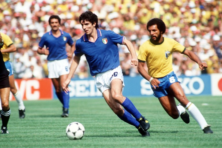 Rossi won the Ballon d'Or award in 1982 naming him the best football player in Europe [File: Action Images via Reuters]