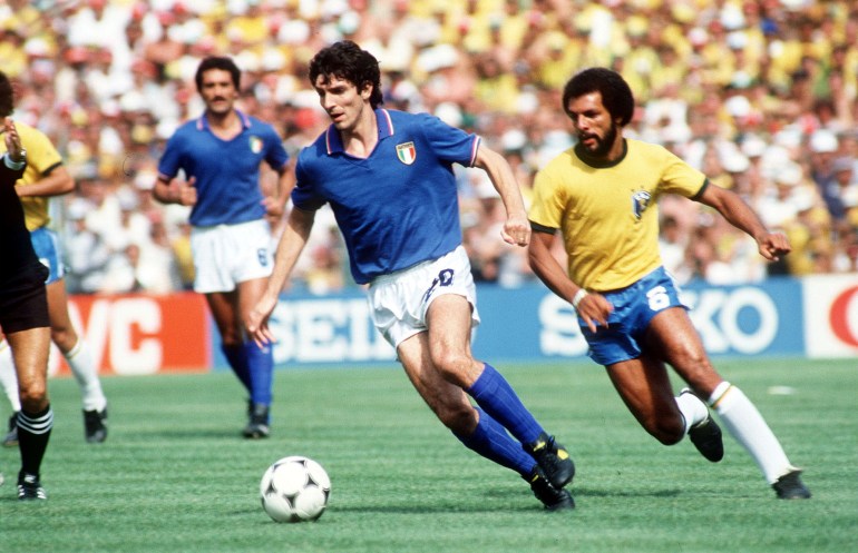 Italy's Paolo Rossi at the 1982 World Cup