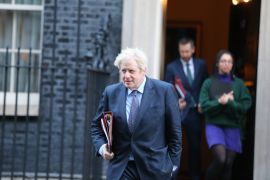 British Prime Minister Boris Johnson leaves Downing Street to attend a cabinet meeting on December 1, 2020 [Tayfun Salci/Anadolu]