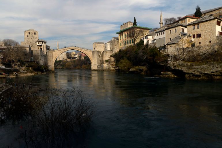 Old Bridge is seen in Mostar, Bosnia & Herzegovina
