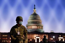 National Guard gather at the U.S. Capitol as the House of Representatives