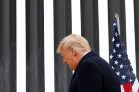 US President Donald Trump visits the US-Mexico border wall, in Alamo, Texas on January 12, 2021 [File: Reuters/Carlos Barria]