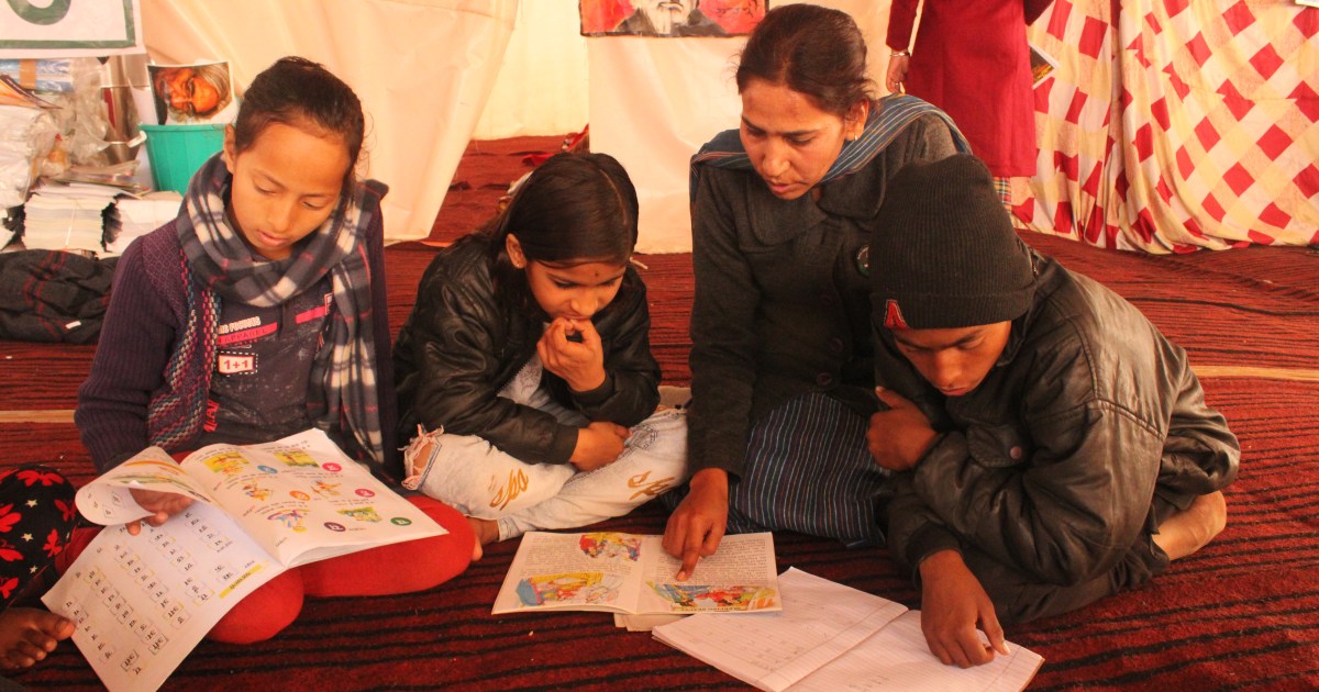 A school for the underprivileged at Indian farmersâ€™ protest site