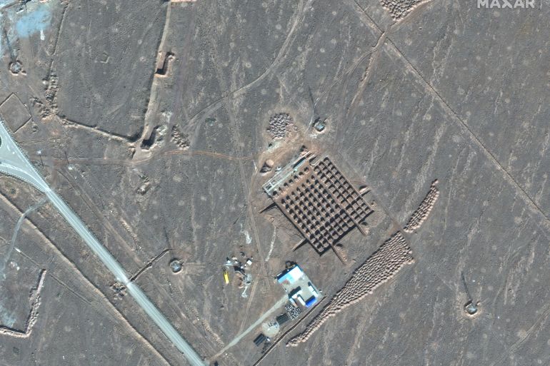 This handout satellite image provided by Maxar Technologies on January 8, 2020 shows an overview of Iran's Fordow Fuel Enrichment Plant