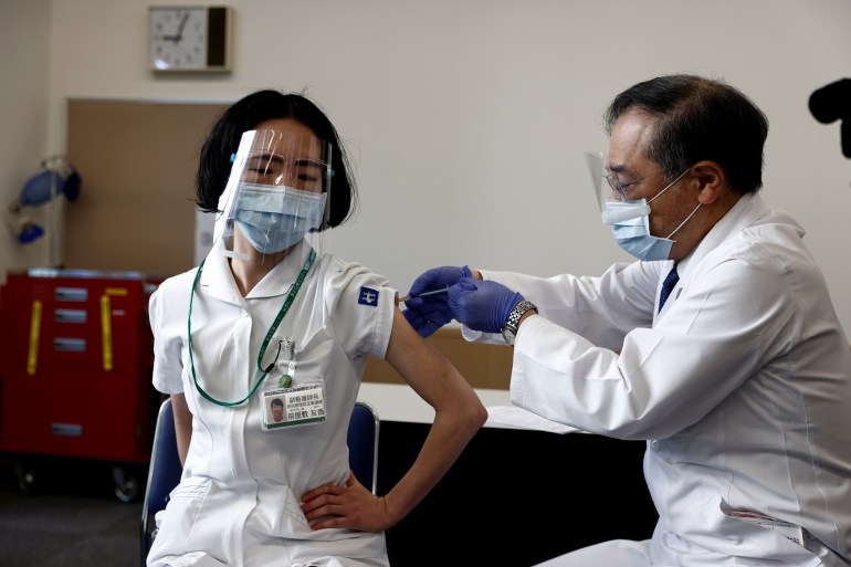 Japan kicks off COVID vaccine drive with healthcare workers | Coronavirus  pandemic News | Al Jazeera