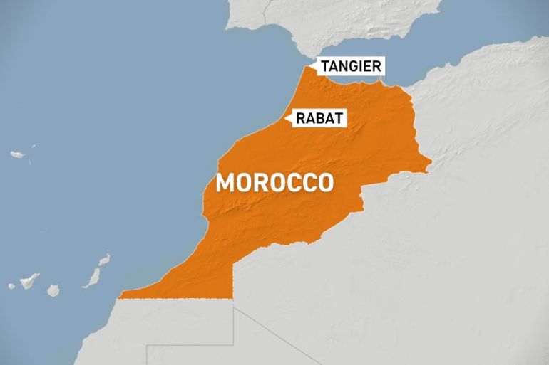 Map of Rabat in Morocco